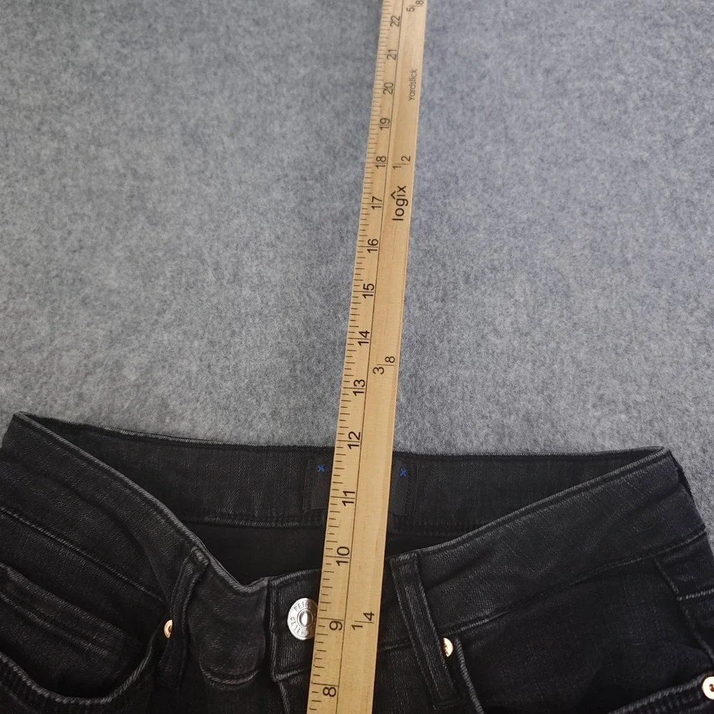 Paige Cindy Jeans Women's 26 Black Mid Rise Straight Leg Modal Stretch